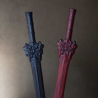 Natural Rosewood Hair Stick Set - Lion Jue Sword Design Hairpin #狮厥