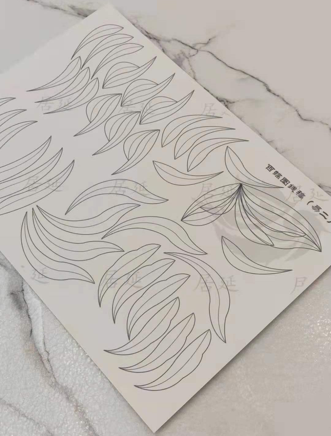 JY DIY Chanhua Paper Template for Traditional Hair Accessories - 易 Series