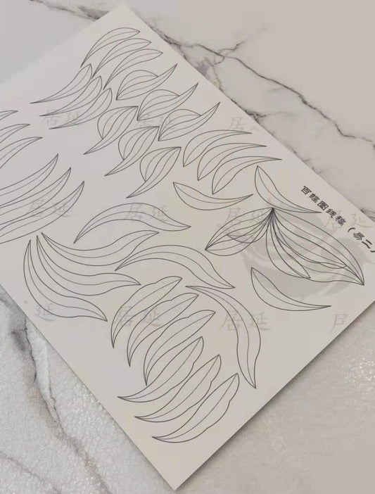 JY DIY Chanhua Paper Template for Traditional Hair Accessories - 易 Series