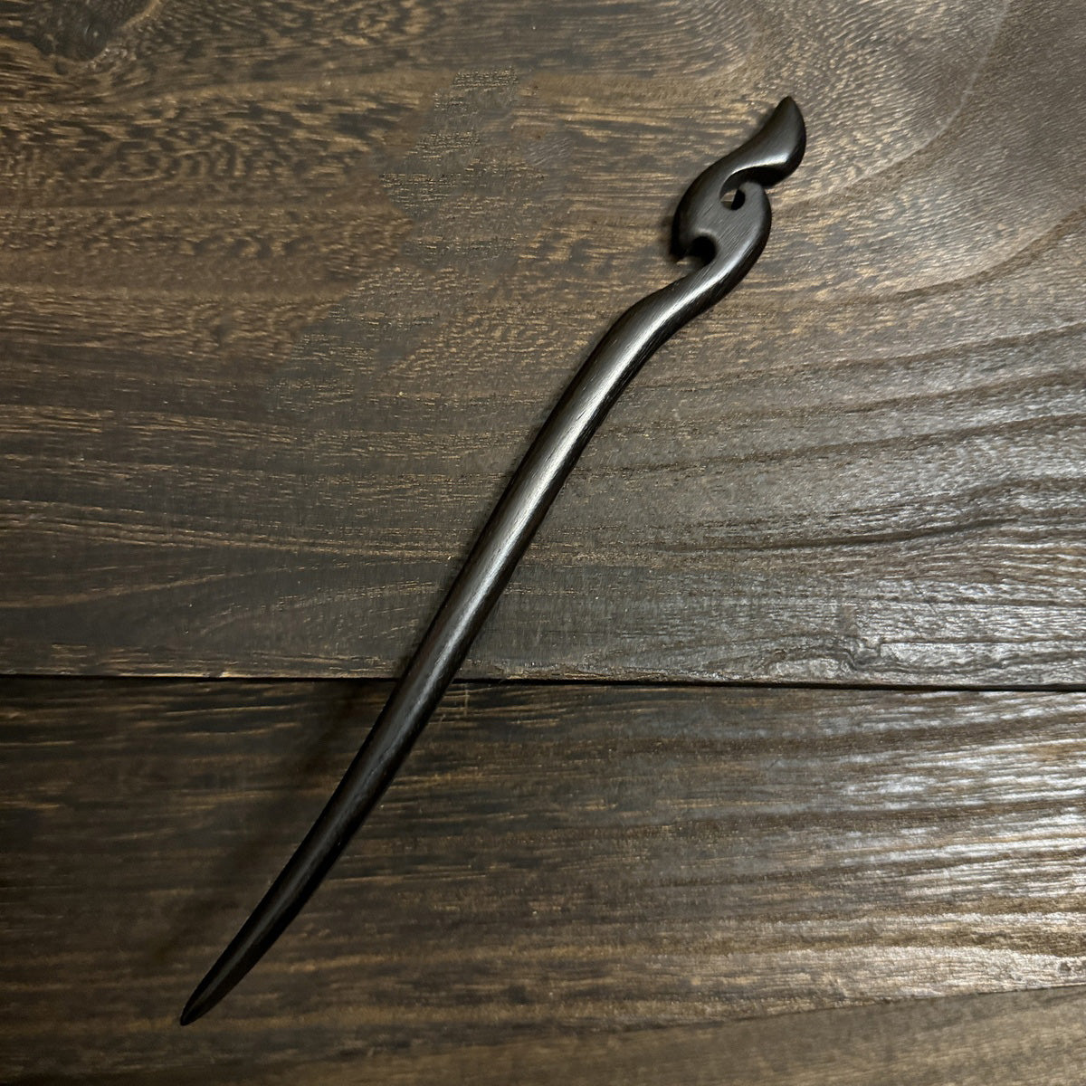 Natural African Blackwood Hair Stick - Carved Wooden Hairpin for Buns & DIY Projects