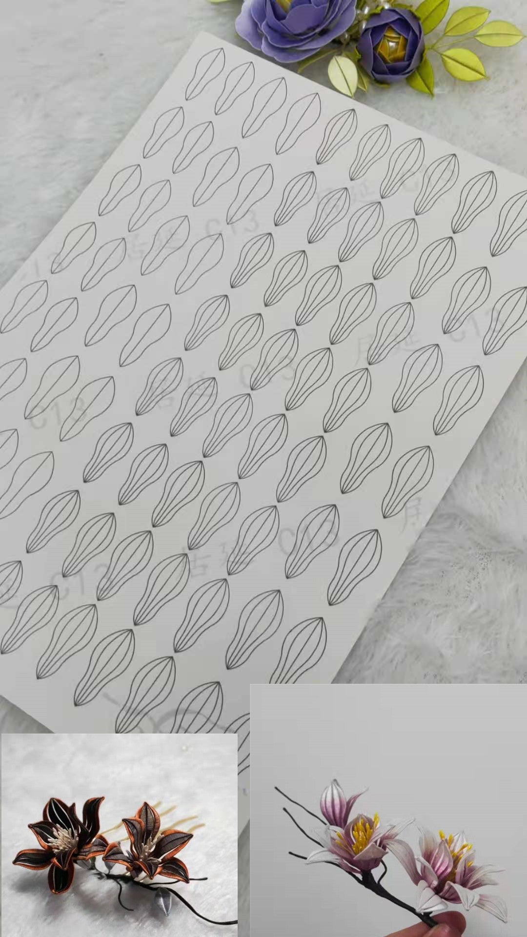 JY DIY Chanhua Paper Template for Traditional Hair Accessories - C Series