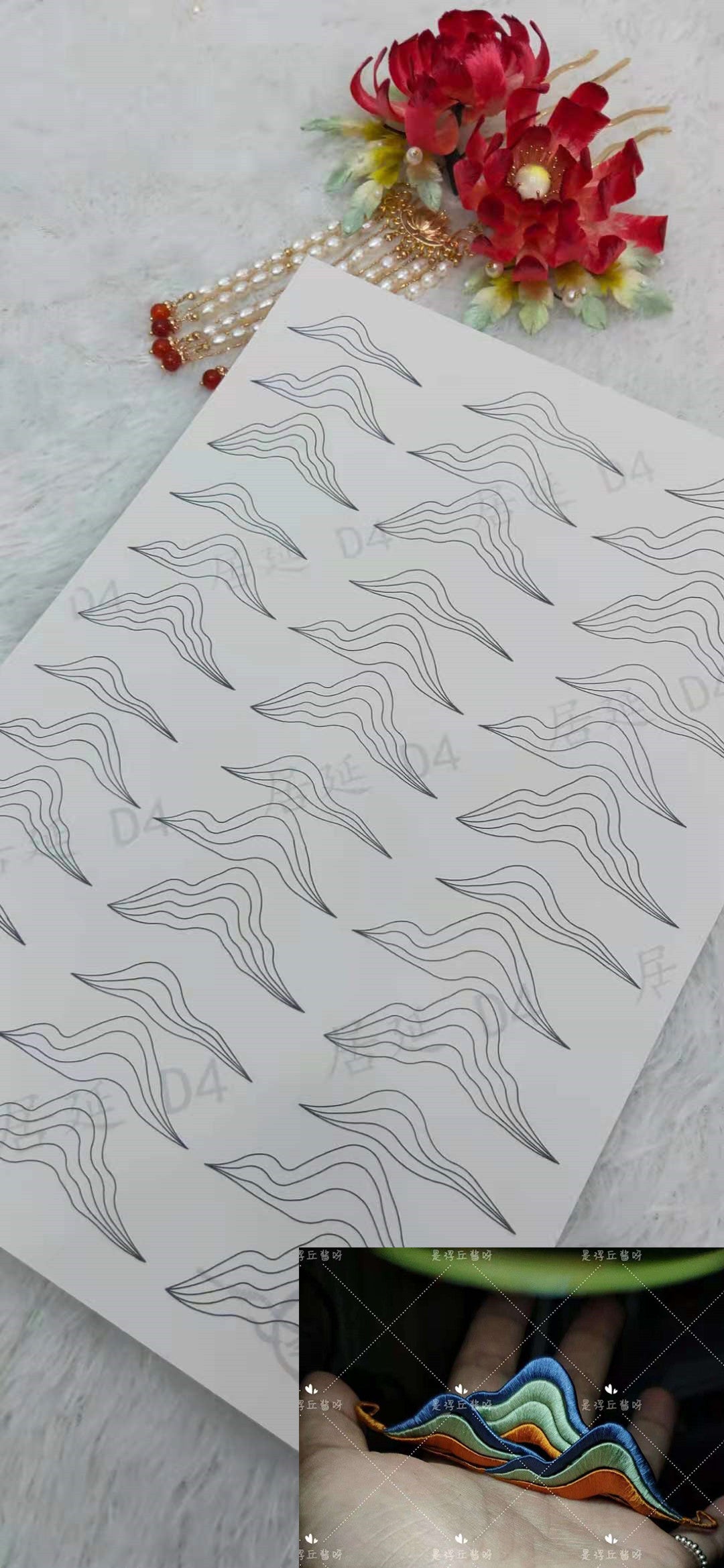 JY DIY Chanhua Paper Template for Traditional Hair Accessories - D Series