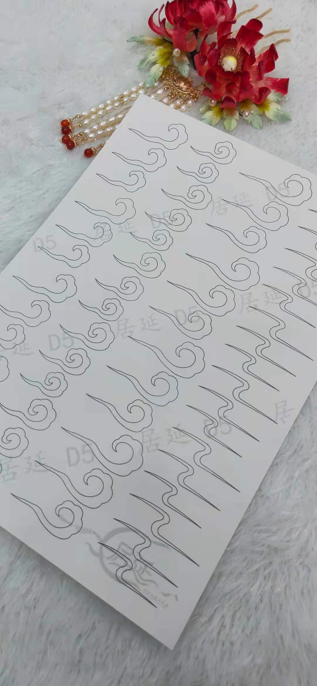 JY DIY Chanhua Paper Template for Traditional Hair Accessories - D Series