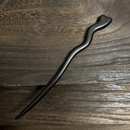 Natural African Blackwood Hair Stick Set - 21cm Long Curved Designs #21cm紫光檀