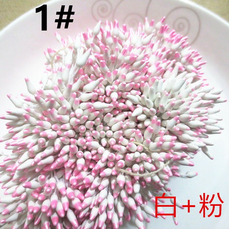 Dual-Color Pointed Tip Flower Stamens (15g) - Double Headed for DIY Flower Making