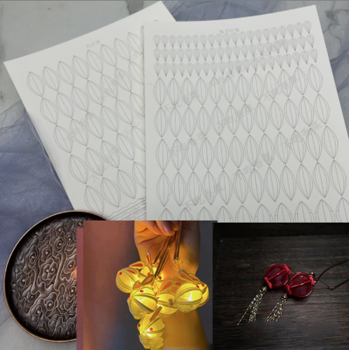 Small Lantern - JY DIY Chanhua Paper Template for Traditional Hair Accessories