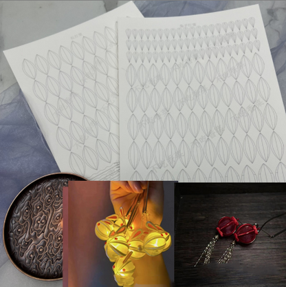 Small Lantern - JY DIY Chanhua Paper Template for Traditional Hair Accessories