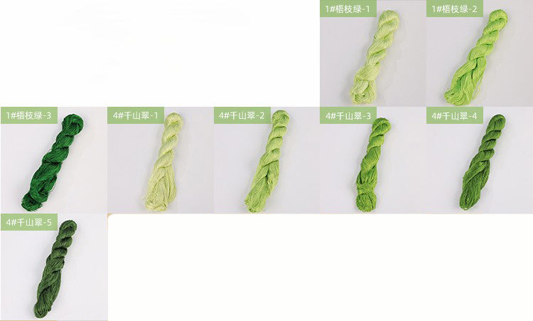 400m Suzhou Embroidery Untwisted Mulberry Silk Thread(Green01)