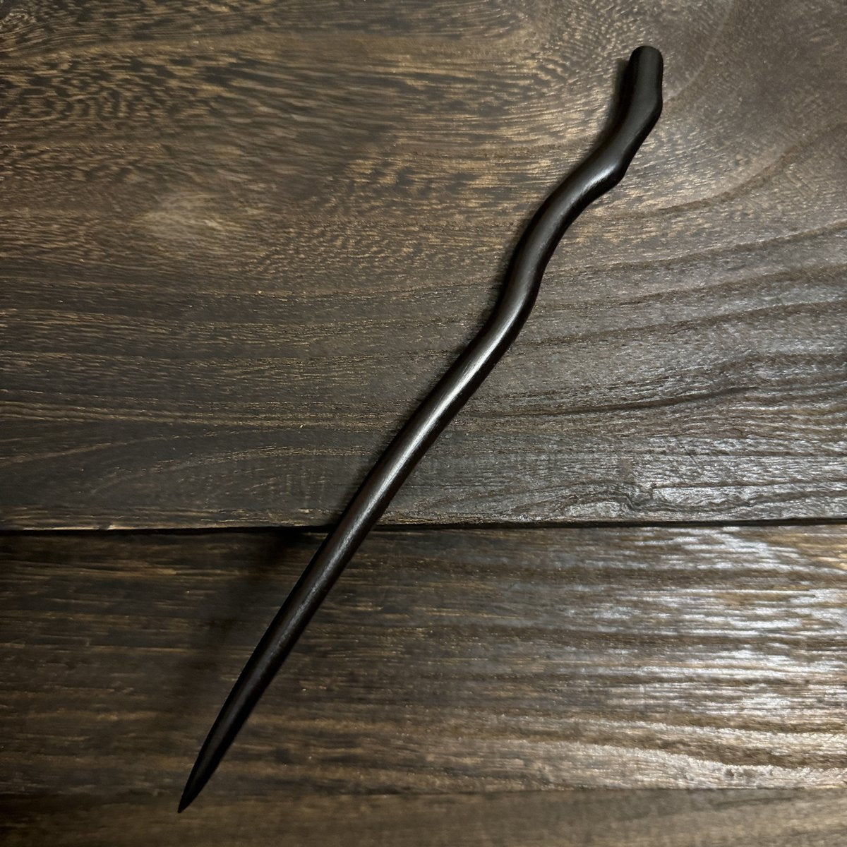 Natural African Blackwood Hair Stick Set - 21cm Long Curved Designs #21cm紫光檀