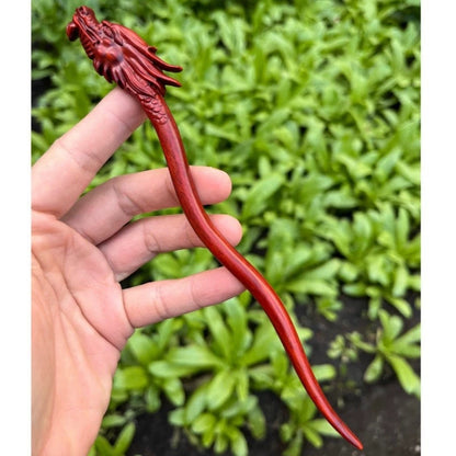 Natural Burmese Rosewood Hair Stick - Carved Wooden Hairpin Set for Women (小叶紫檀)