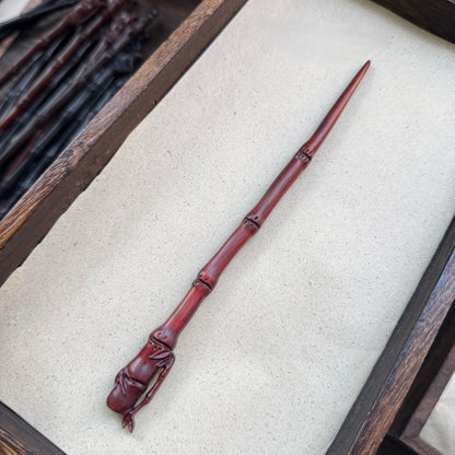 Natural African Blackwood Hair Stick - Zhulouji Bamboo Pavilion Design Hairpin #竹楼记