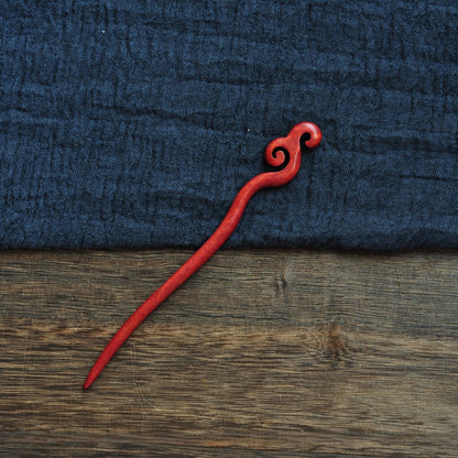 Natural Red Sandalwood Hair Stick Set - Assorted Designs 18cm Hairpins #红檀木发簪合集