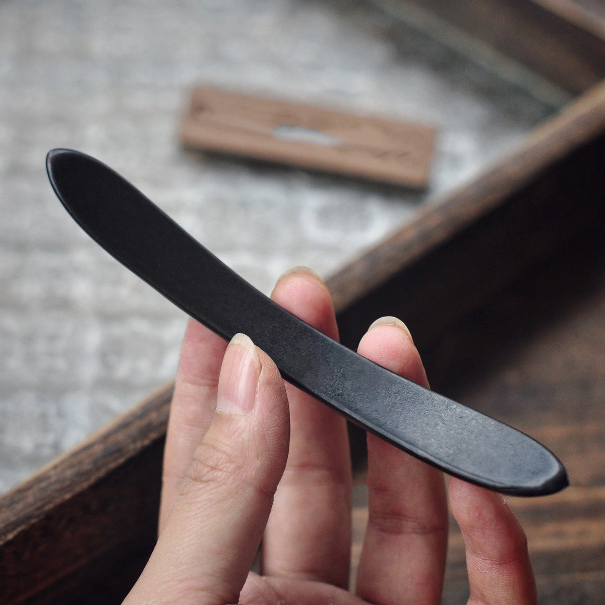 Natural African Blackwood Hair Stick - Double Prong Design Hairpin #双翘