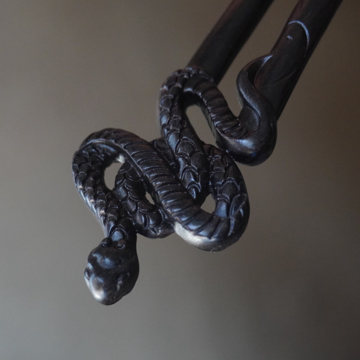 Natural Rosewood Hair Sticks Set - Snake Design Hairpin #流沙赤练