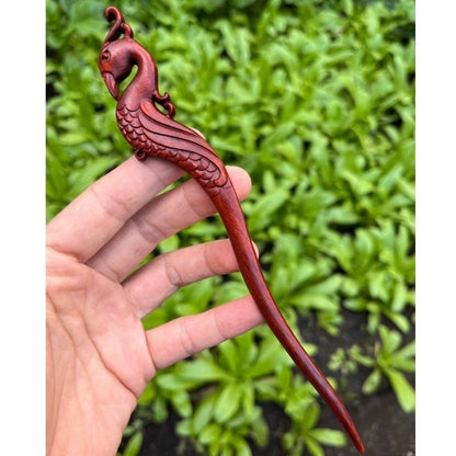 Natural Burmese Rosewood Hair Stick - Carved Wooden Hairpin Set for Women (小叶紫檀)