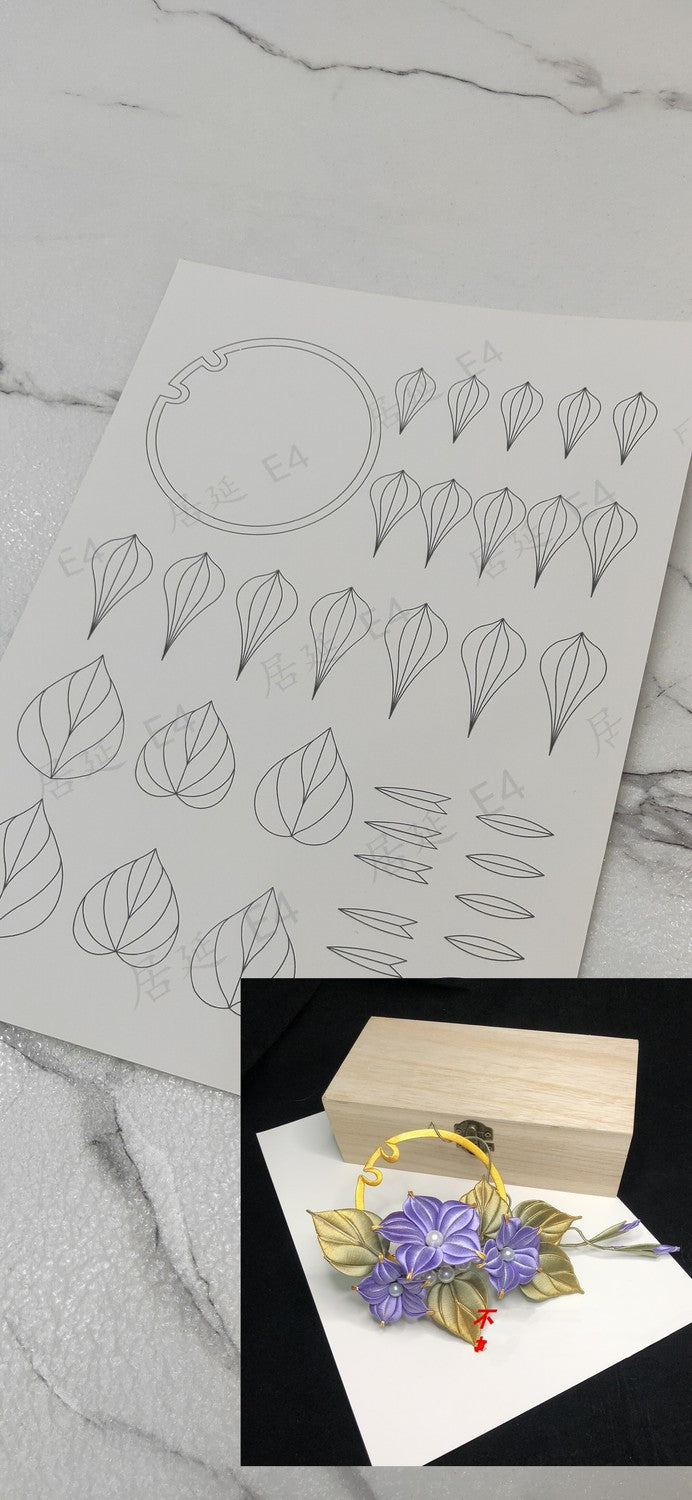 JY DIY Chanhua Paper Template for Traditional Hair Accessories - E Series