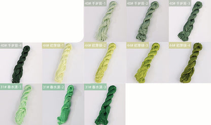 400m Suzhou Embroidery Untwisted Mulberry Silk Thread(Green03)
