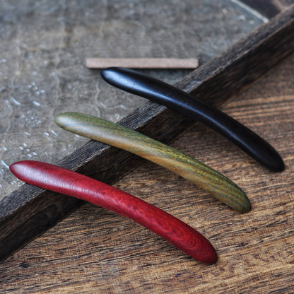 Natural African Blackwood Hair Stick - Double Prong Design Hairpin #双翘