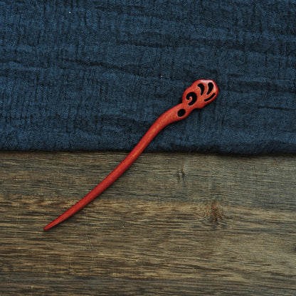 Natural Red Sandalwood Hair Stick Set - Assorted Designs 18cm Hairpins #红檀木发簪合集