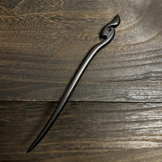 Natural African Blackwood Hair Stick Set - 21cm Long Curved Designs #21cm紫光檀