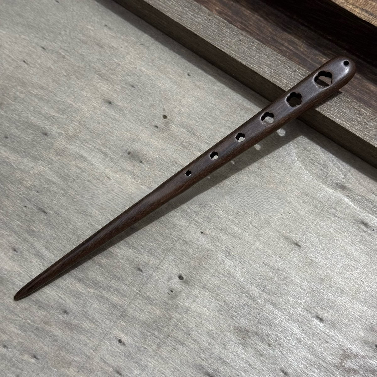 Natural Big-Leaf Rosewood Hair Stick Set - 18cm Carved Designs #18cm国标大叶紫檀