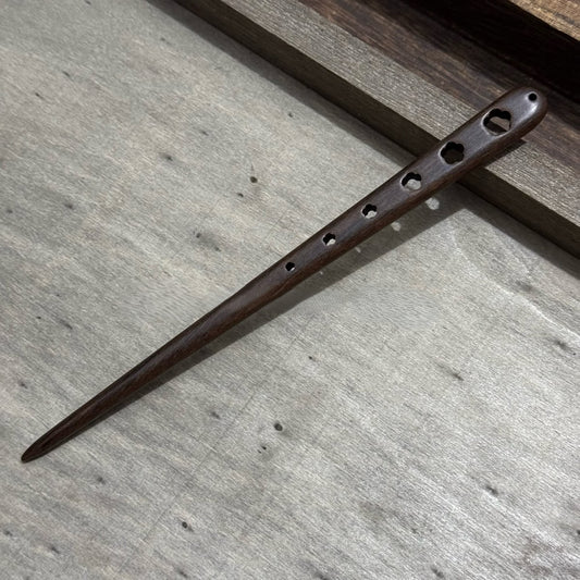 Natural Big-Leaf Rosewood Hair Stick Set - 18cm Carved Designs #18cm国标大叶紫檀