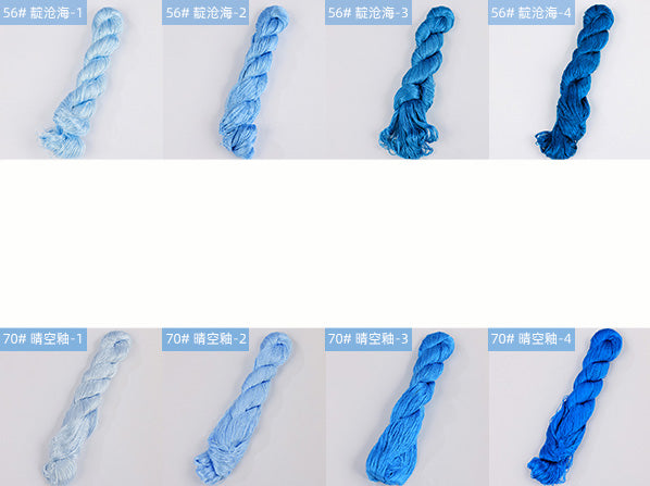 400m Suzhou Embroidery Untwisted Mulberry Silk Thread(Blue04)
