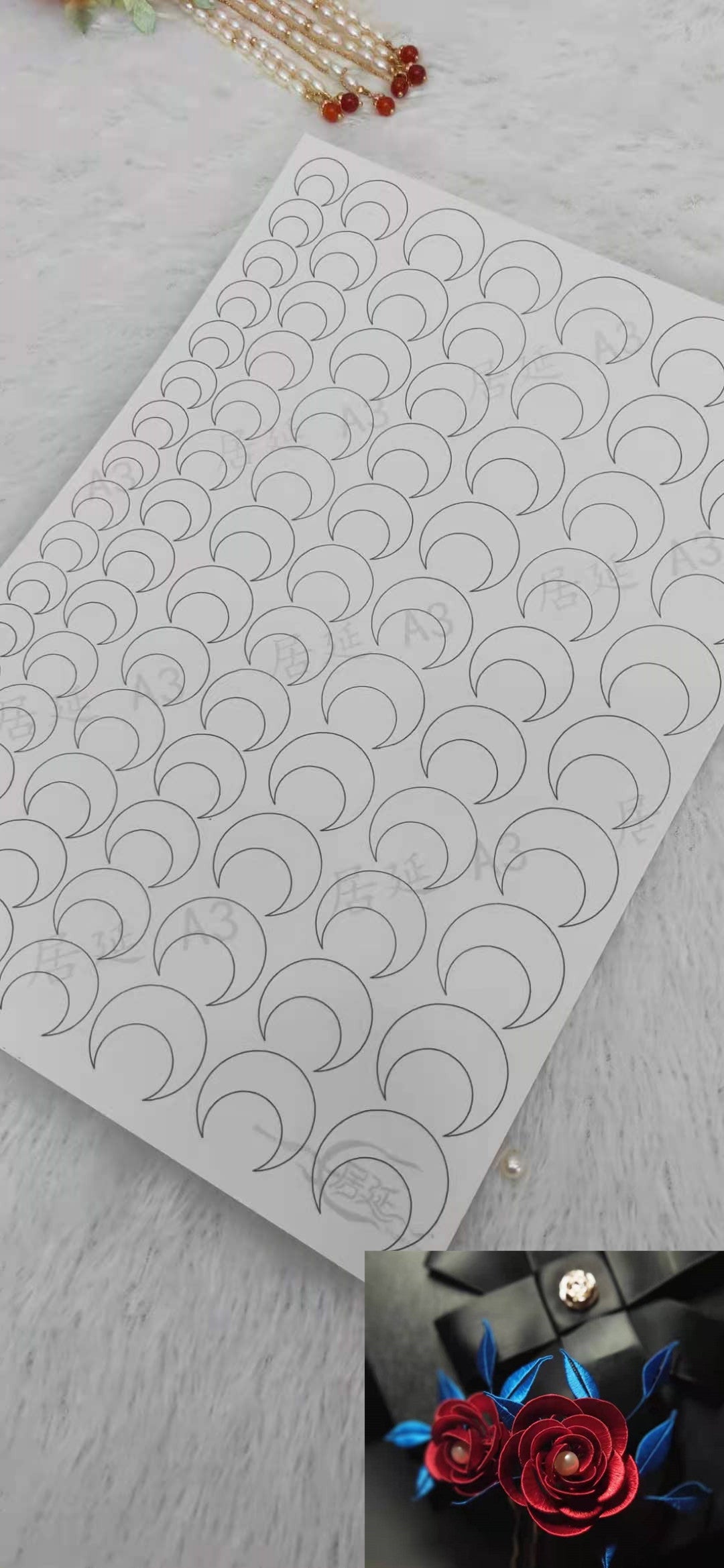 JY DIY Chanhua Paper Template for Traditional Hair Accessories - A Series