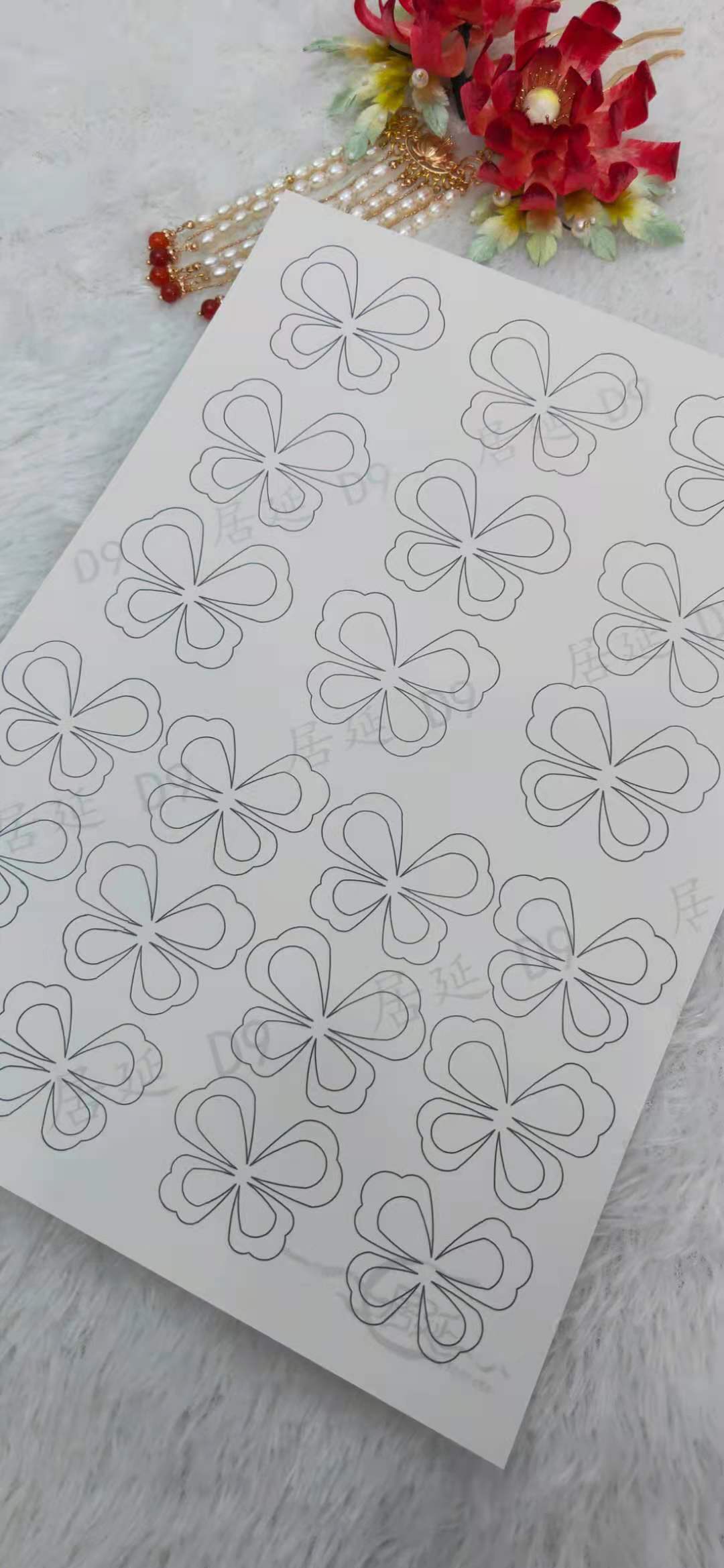 JY DIY Chanhua Paper Template for Traditional Hair Accessories - D Series