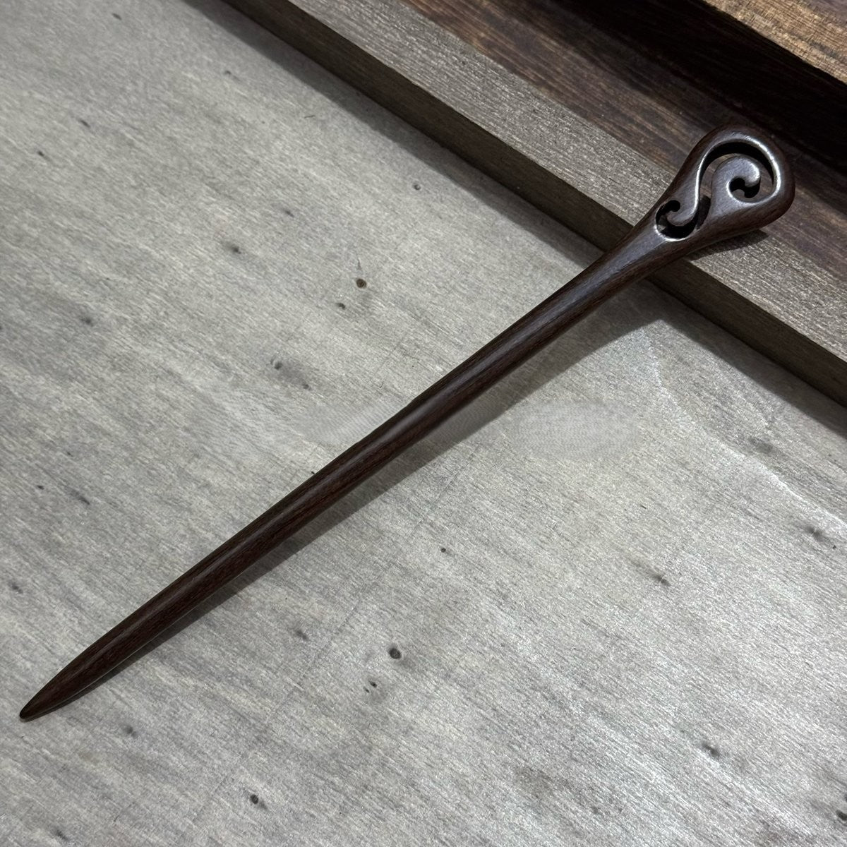 Natural Big-Leaf Rosewood Hair Stick Set - 18cm Carved Designs #18cm国标大叶紫檀