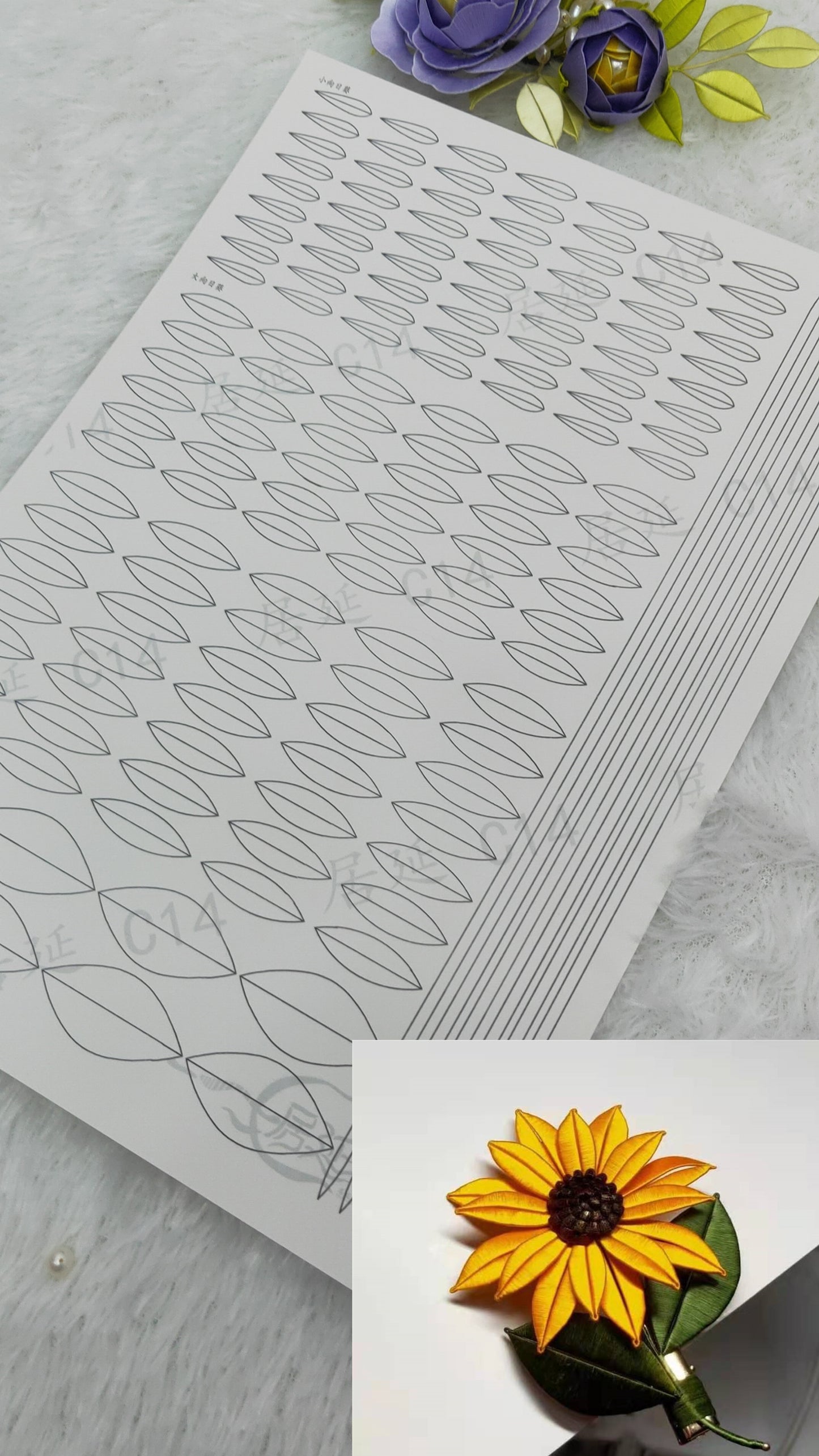 JY DIY Chanhua Paper Template for Traditional Hair Accessories - C Series