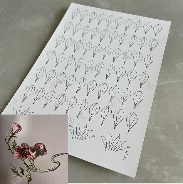 JY DIY Chanhua Paper Template for Traditional Hair Accessories - Zhanfang Series
