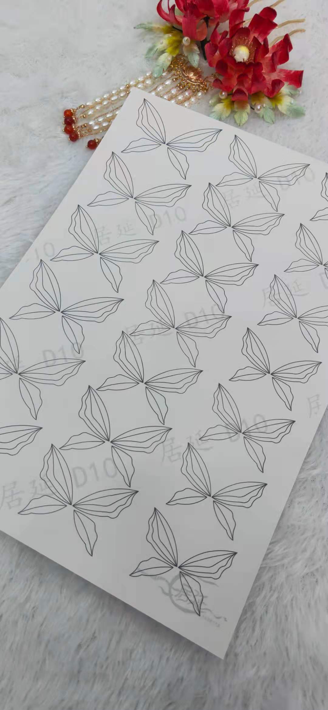 JY DIY Chanhua Paper Template for Traditional Hair Accessories - D Series