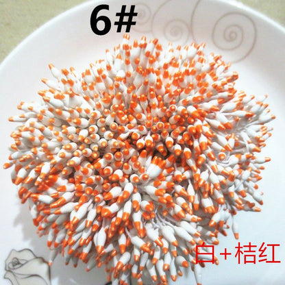 Dual-Color Pointed Tip Flower Stamens (15g) - Double Headed for DIY Flower Making