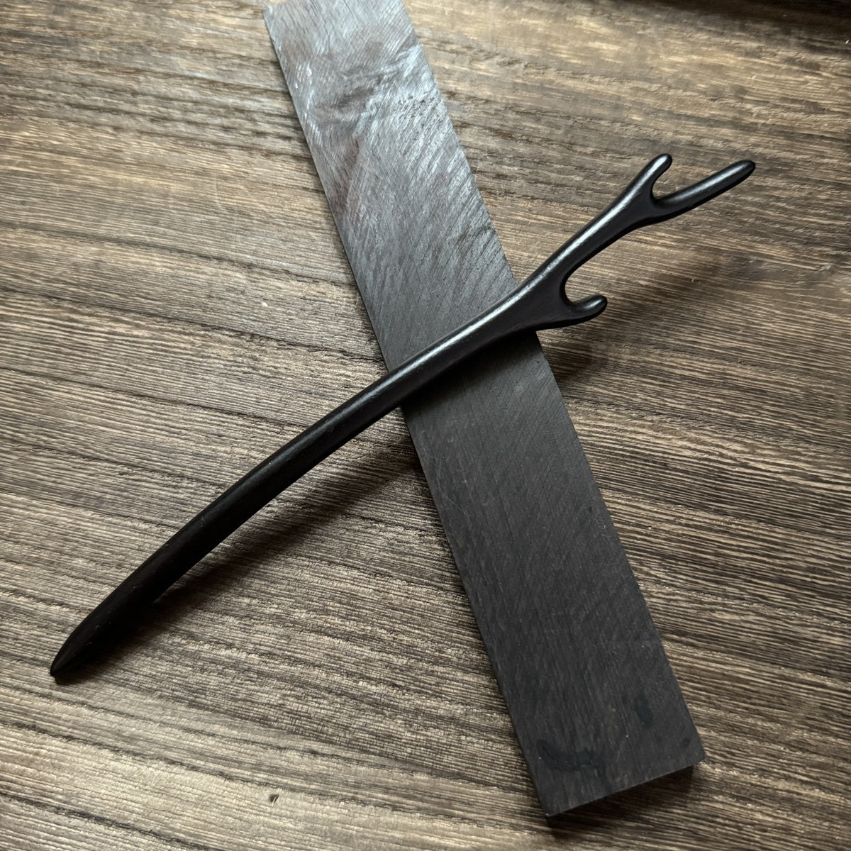 African Blackwood Hair Pin - 18cm Wooden Hair Stick for Updos & DIY Crafting