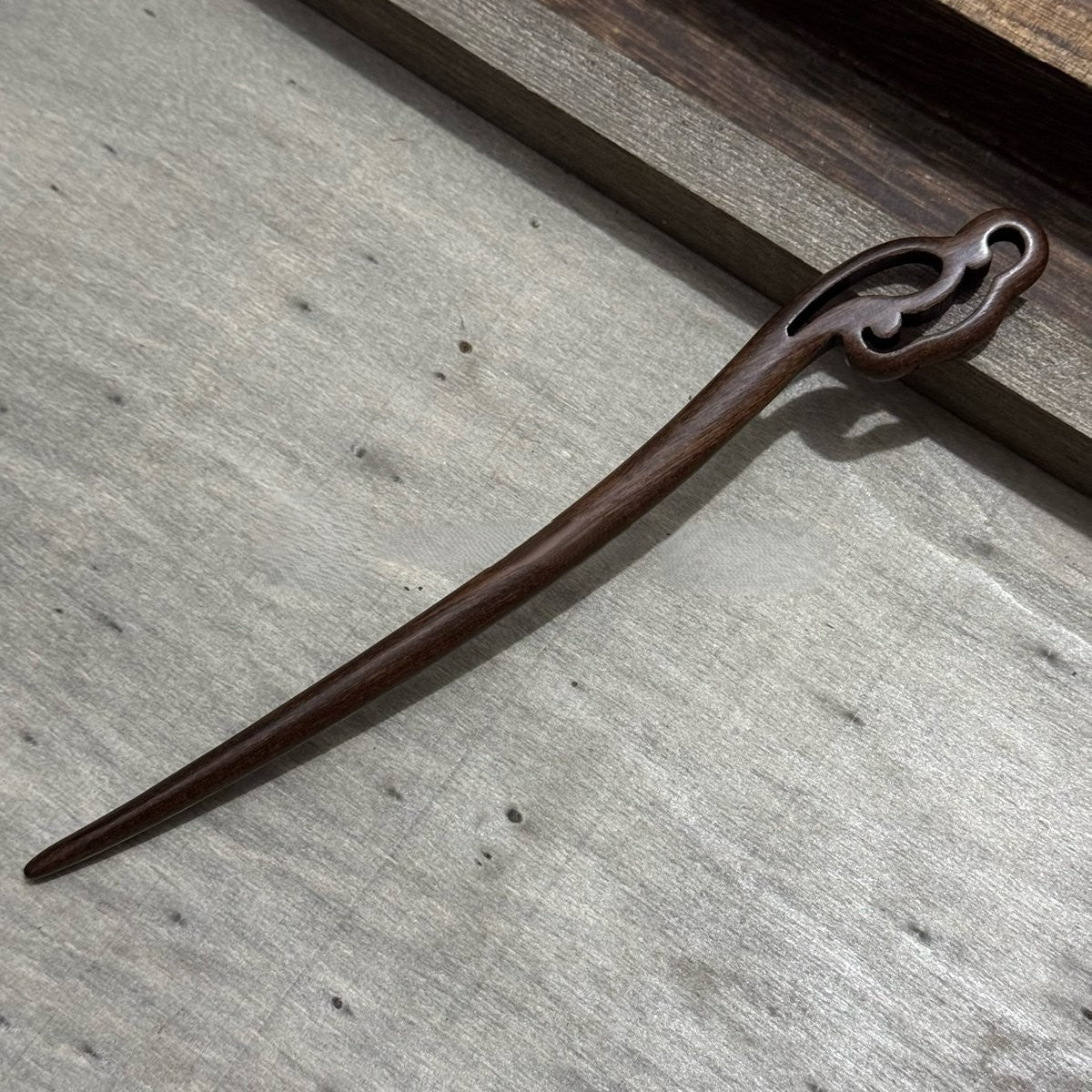 Natural Big-Leaf Rosewood Hair Stick Set - 18cm Carved Designs #18cm国标大叶紫檀