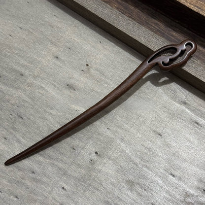 Natural Big-Leaf Rosewood Hair Stick Set - 18cm Carved Designs #18cm国标大叶紫檀