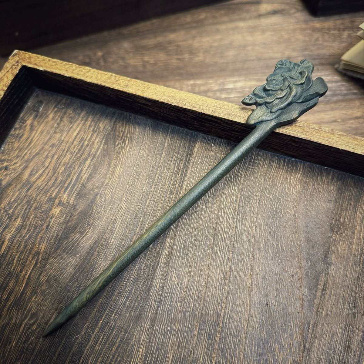 Natural Argentine Green Sandalwood Hair Stick Set - Heartwood of Green Sandalwood #绿檀发簪合集