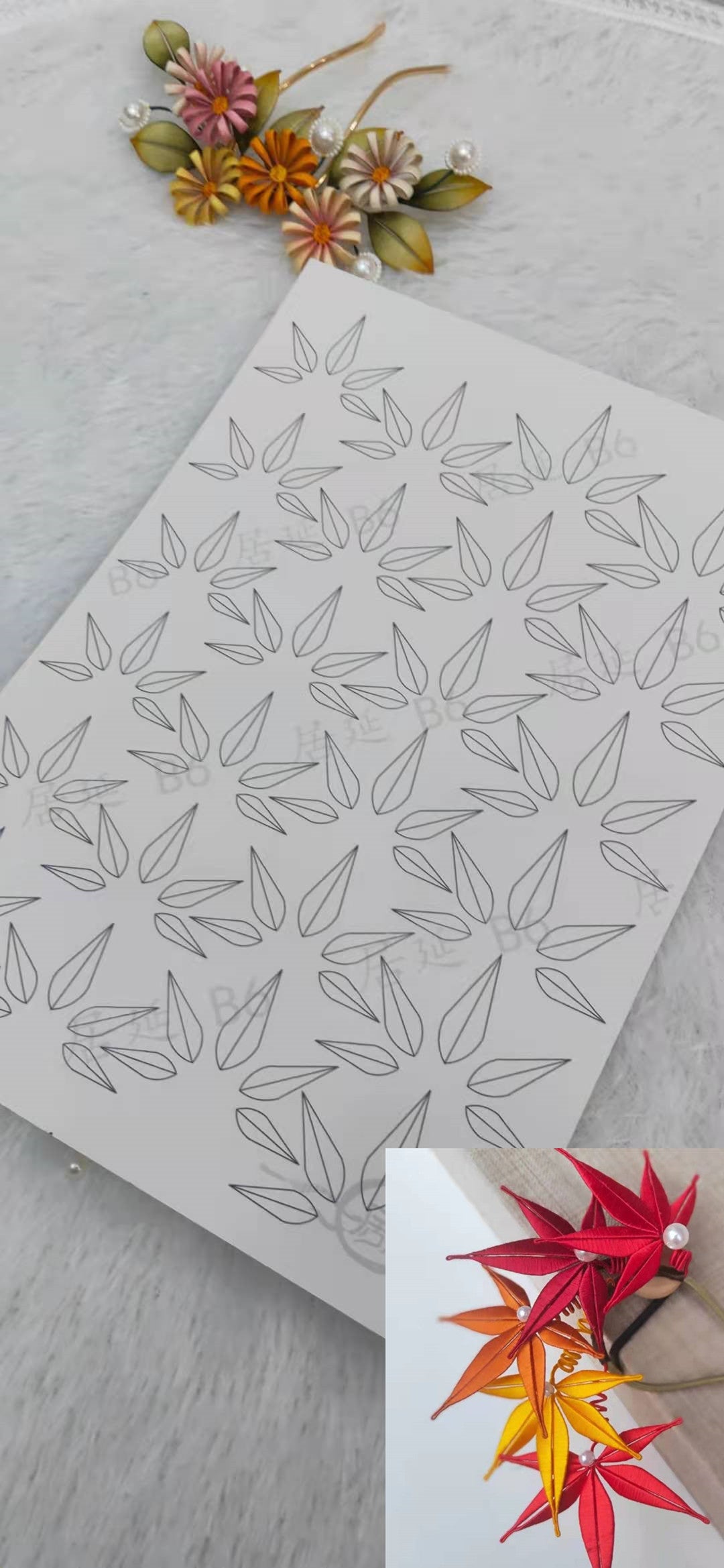 JY DIY Chanhua Paper Template for Traditional Hair Accessories - B Series