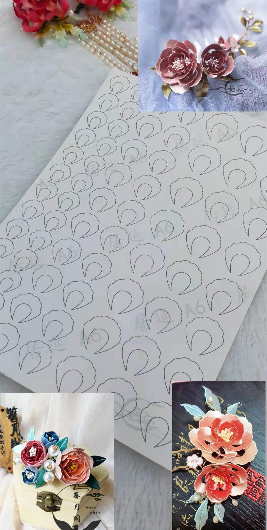 JY DIY Chanhua Paper Template for Traditional Hair Accessories - A Series