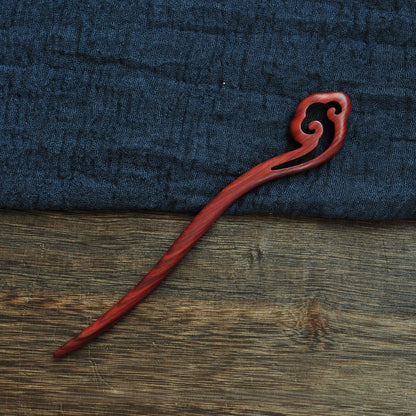 Natural Red Sandalwood Hair Stick Set - Assorted Designs 18cm Hairpins #红檀木发簪合集