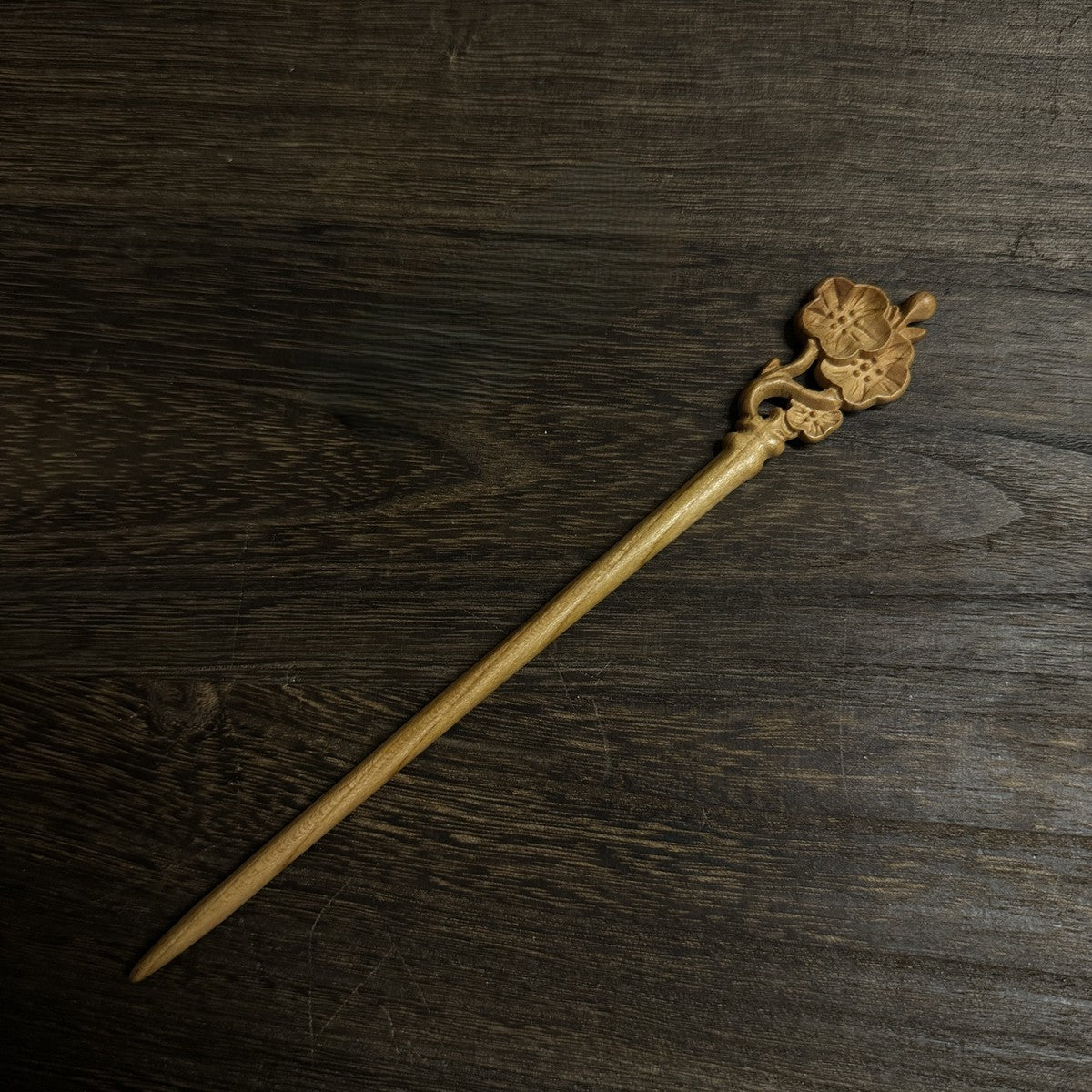 Natural Aged Peach Wood Hair Stick Set - Assorted Floral and Nature Designs Hairpins #老桃木簪合集