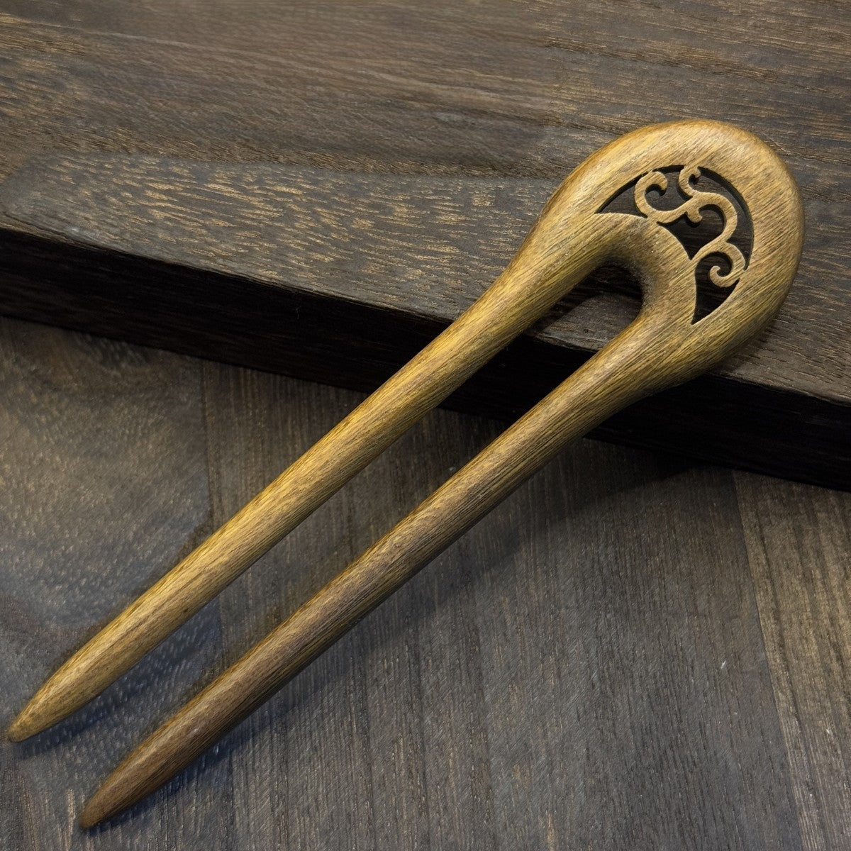 Natural Green Sandalwood U-Shaped Hair Sticks Set - 13-15cm Length #绿檀u钗合集