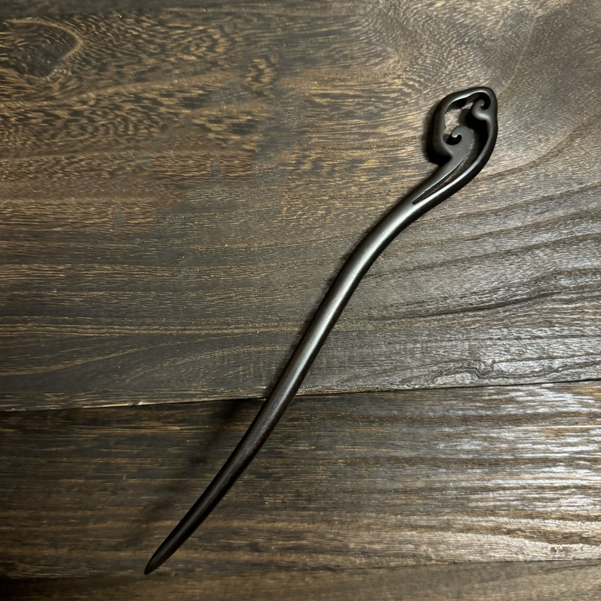 Natural African Blackwood Hair Stick - Carved Wooden Hairpin for Buns & DIY Projects
