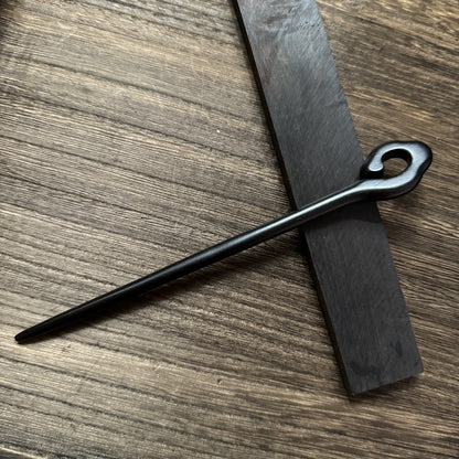 African Blackwood Hair Pin - 18cm Wooden Hair Stick for Updos & DIY Crafting