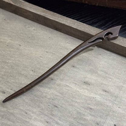 Natural Big-Leaf Rosewood Hair Stick Set - 18cm Carved Designs #18cm国标大叶紫檀