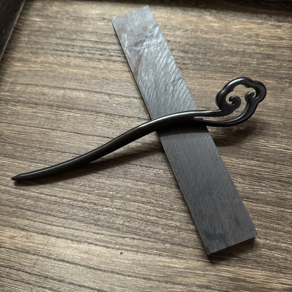 African Blackwood Hair Pin - 18cm Wooden Hair Stick for Updos & DIY Crafting