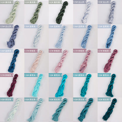 400m Suzhou Embroidery Untwisted Mulberry Silk Thread(Green and Blue)