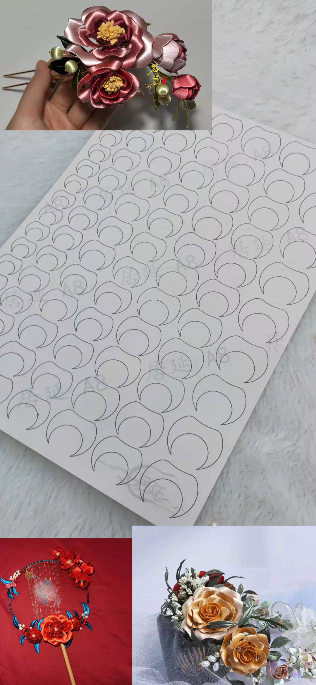 JY DIY Chanhua Paper Template for Traditional Hair Accessories - A Series