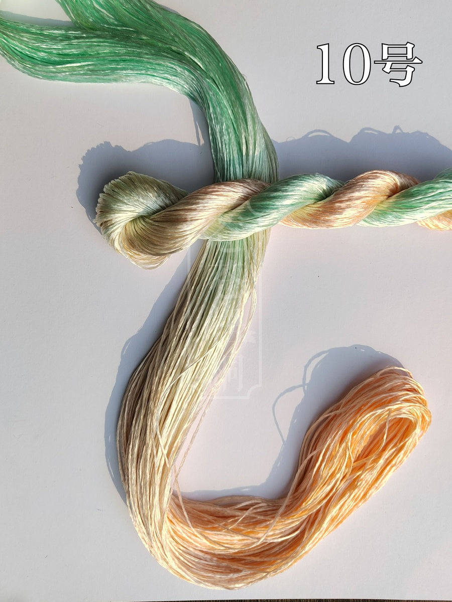 10g Gradient Suzhou Embroidery Thick Filament Slightly Twisted Mulberry Silk Thread(Gradient 渐变色)